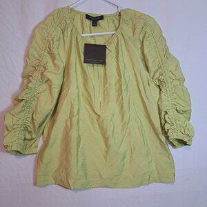 Marc New York Blouse Size Small Women’s Lime Green Long Sleeve New zipper